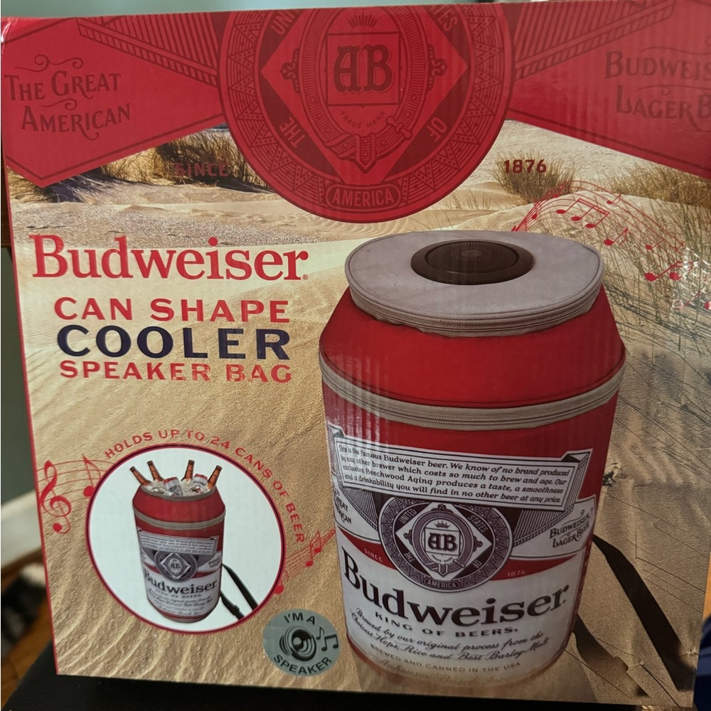 Cooler with built-in Bluetooth speaker.